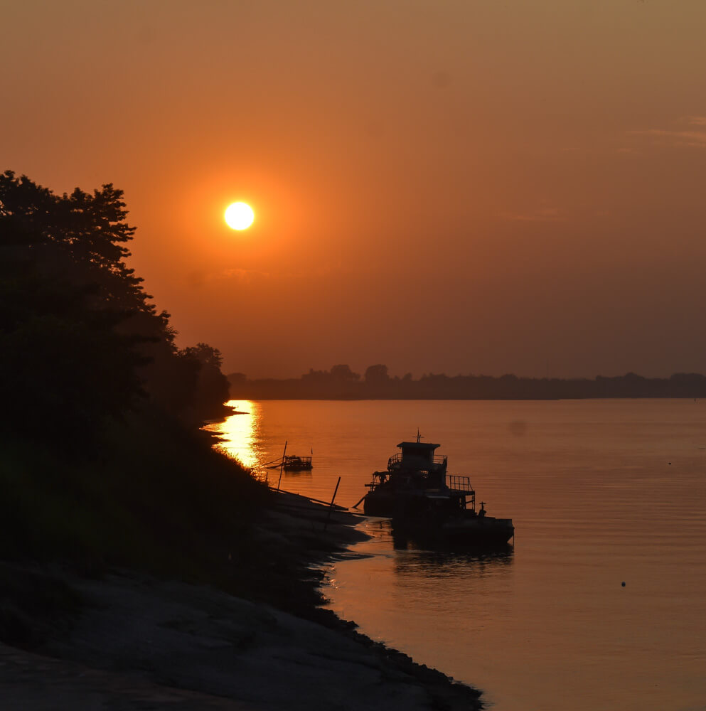 irrawaddy river sunset mandalay myanmar