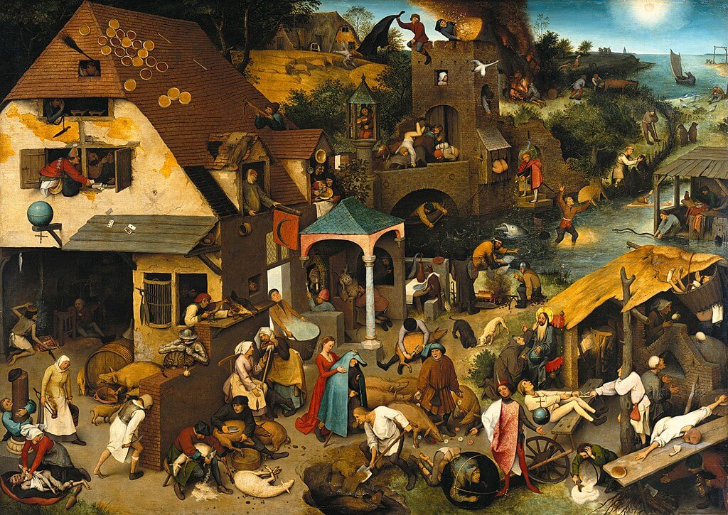 Pieter_Brueghel_the_Elder_-_The_Dutch_Proverbs painting to show what are emotions
