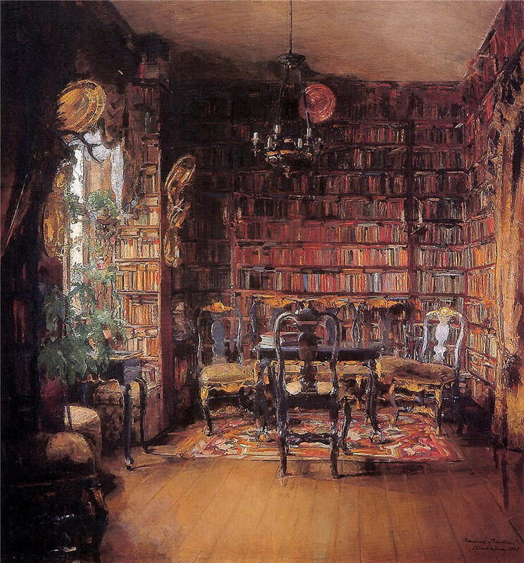 Harriet_Backer_-_Thorvald_Boecks_ library painting